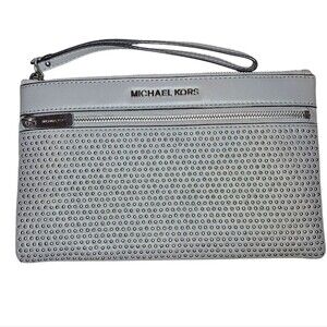 Michael Kors Selma Large Studded Wristlet Grey